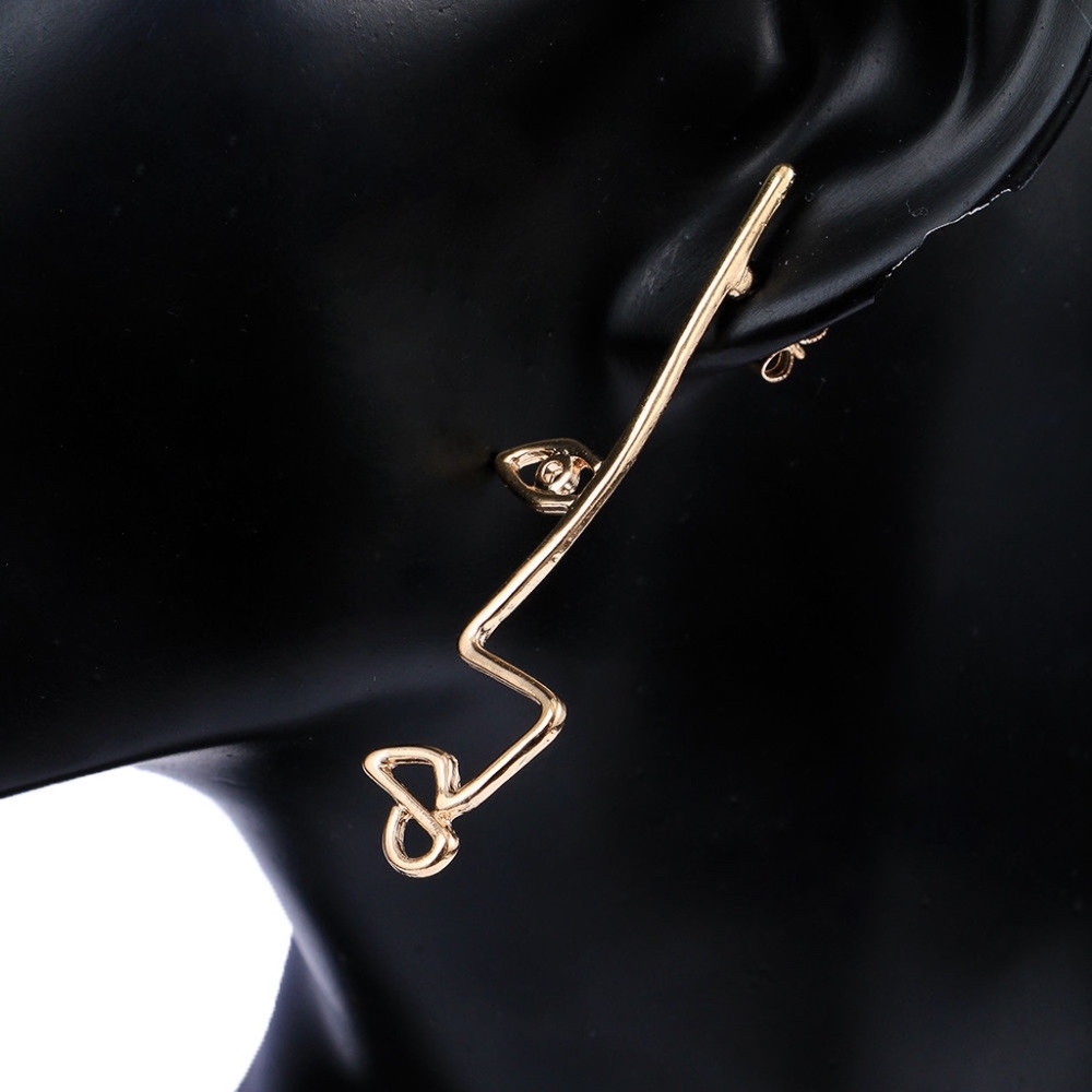 'Personality Type' Abstract Asymmetrical Earrings - Picture 4 of 7